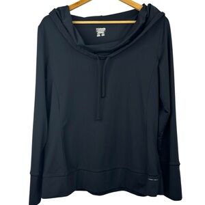 Columbia Black Titanium Omni Shade Long Sleeve Lightweight Cowl Neck Hoodie XL